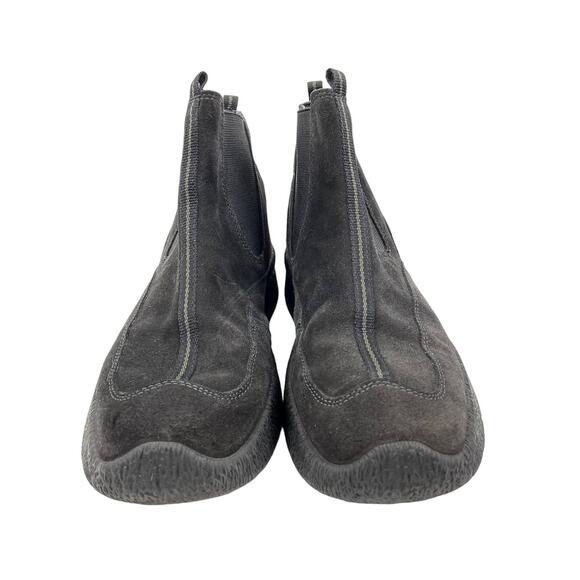 Ecco Suede Slip On Chelsea Ankle Boots Black Size 38/ 8 - Picture 2 of 8